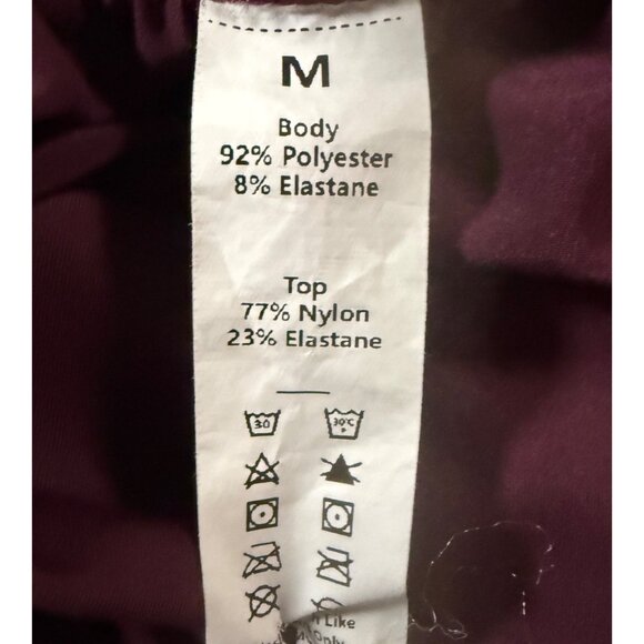 Wide-Leg Burgundy Athletic Pants Overlap Detail High Waist Elastic Blend Size M - Picture 3 of 8